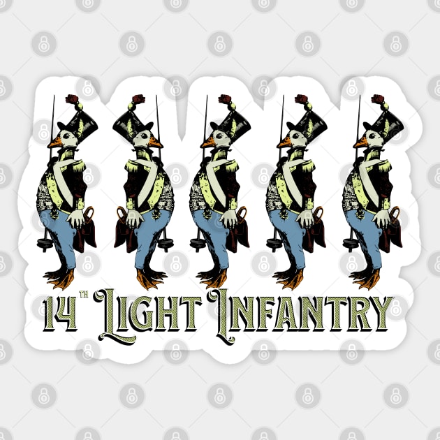 Military Ducks - Vintage Book Illustration Sticker by Yesteeyear